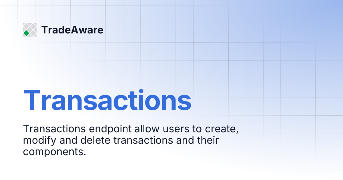 Transactions | TradeAware