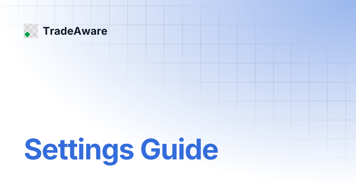 Settings Guide | TradeAware